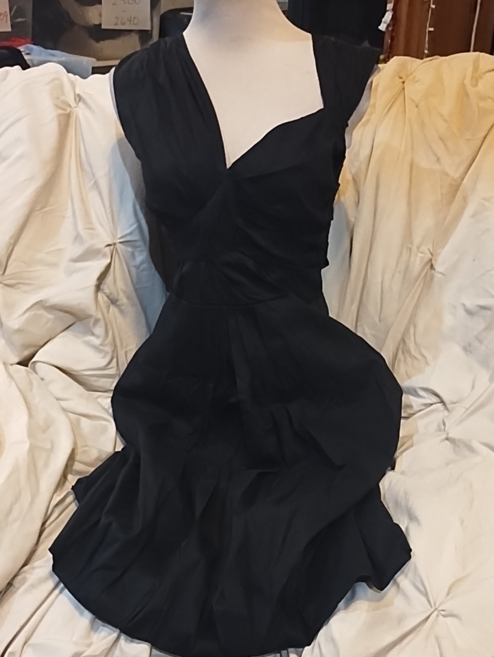 Flavio Castellani Classic Black V-Neck Women's Dress